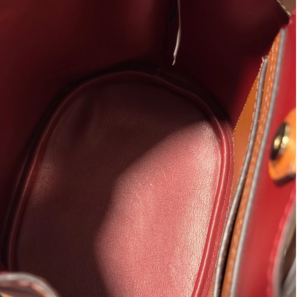 Marc Jacobs Renegade Color Blocked Brown Leather Bucket‎ Bag Crossbody